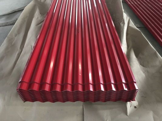 14 Gauge กระเบื้องเหล็ก corrugated 0.45 มิลลิเมตร กระเบื้องหลังคาซีนก Galvanized