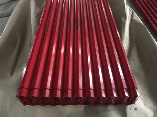 14 Gauge กระเบื้องเหล็ก corrugated 0.45 มิลลิเมตร กระเบื้องหลังคาซีนก Galvanized