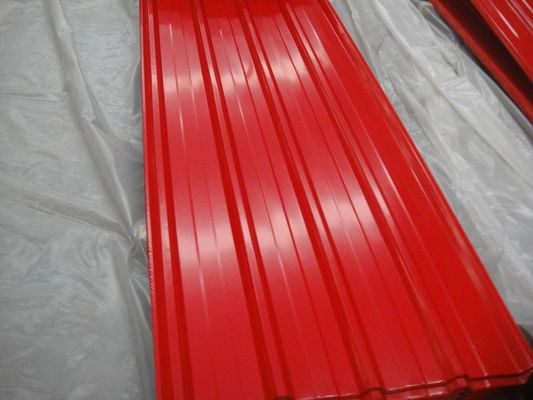 ผนังหลังคาเหล็กระบายความแข็งแรงสูง สีฟ้า / สีแดง Gi ด้วยความยาว 18-25%