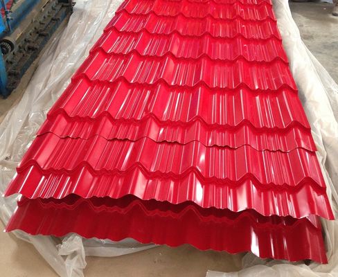 14 Gauge กระเบื้องเหล็ก corrugated 0.45 มิลลิเมตร กระเบื้องหลังคาซีนก Galvanized